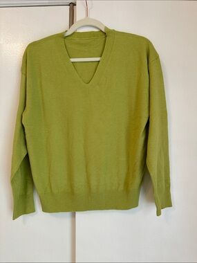 Women's V-Neck Sweater in Light Green